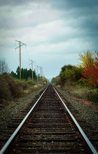 View of railroad tracks against sky