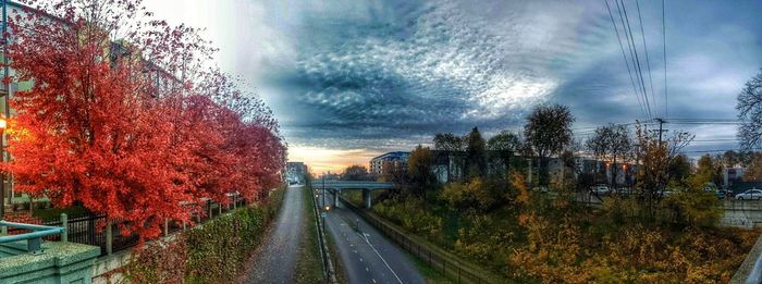 Road against cloudy sky