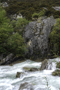 Scenic view of waterfall