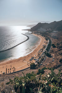 High angle view of sea against sky