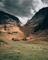 Scenic view of mountains against sky