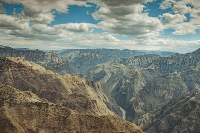 Scenic view of dramatic landscape against sky