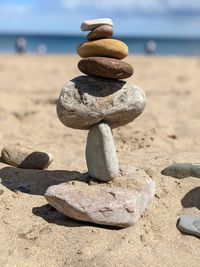 Stack of stones on beach