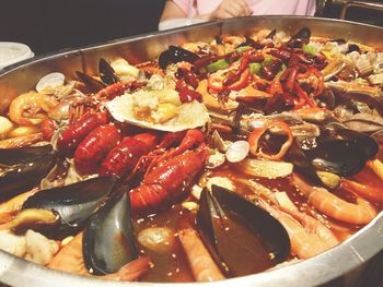 Close-up of seafood in plate