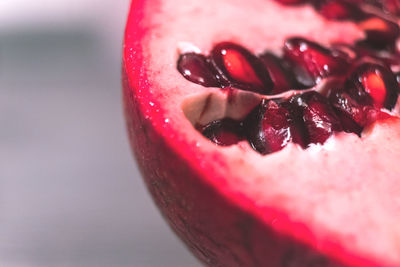 Close-up of strawberry on ice cream