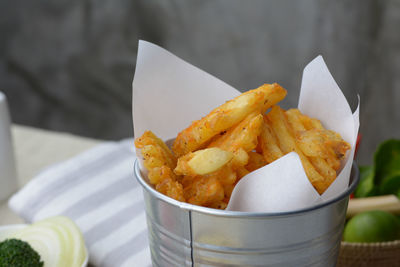 Close-up of food on table