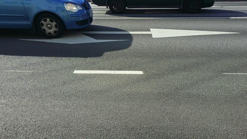 Road marking on road