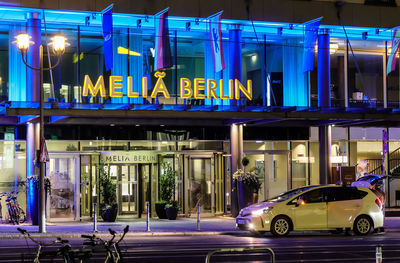 Cars on street at night