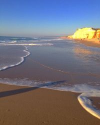Scenic view of beach against sky