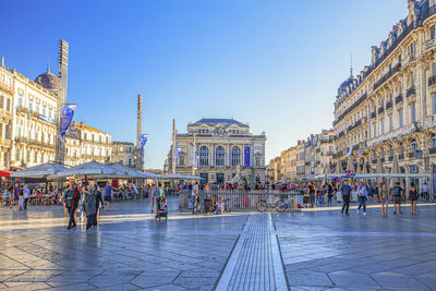 The large central square quare in montpellier, france