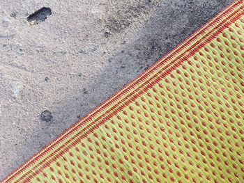 High angle view of mat on road