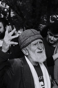 Portrait of man wearing hat