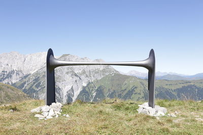 Scenic view of mountains against clear sky