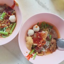 Close-up of soup in bowl