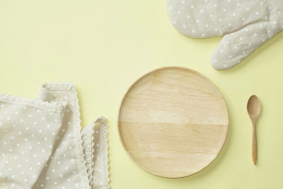 High angle view of ice cream on table