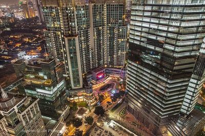 View of illuminated city