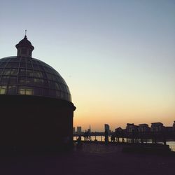 View of city at dusk