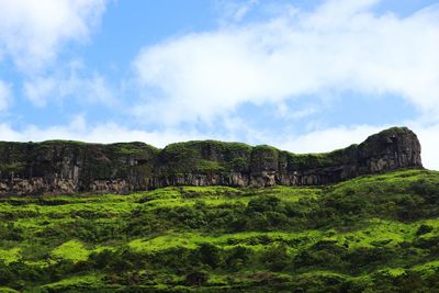 Scenic view of rock formations against sky