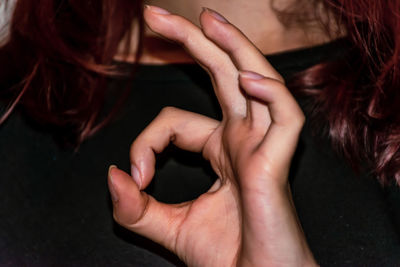 Close-up of woman hands