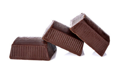 Close-up of stack against white background