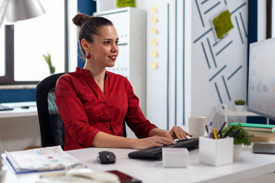 Businesswoman working in office