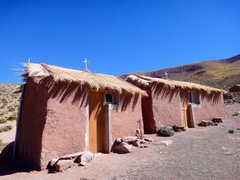 Built structure against clear blue sky