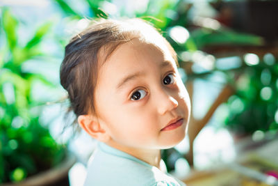 Close-up portrait of cute girl