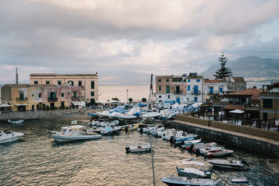 Boats in harbor