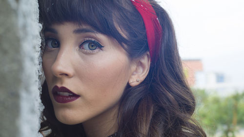 Close-up portrait of beautiful woman