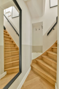 Low angle view of spiral staircase