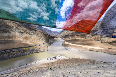 Panoramic view of lake against sky