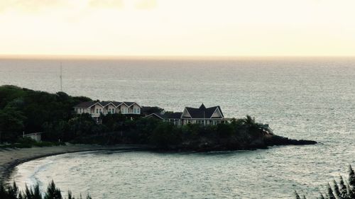 Scenic view of sea at sunset