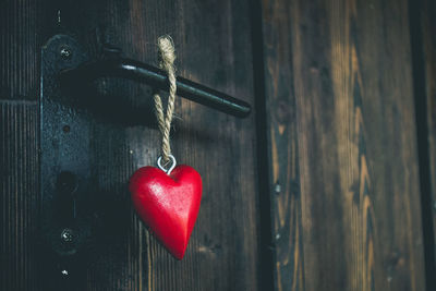 Close-up of closed wooden door