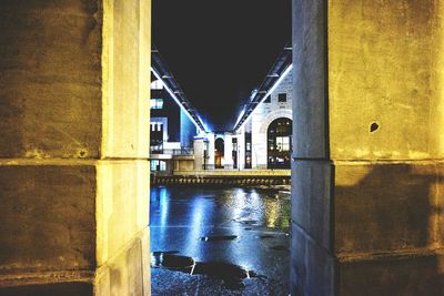 Reflection of buildings in water