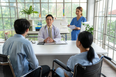 Portrait of businessman working in office