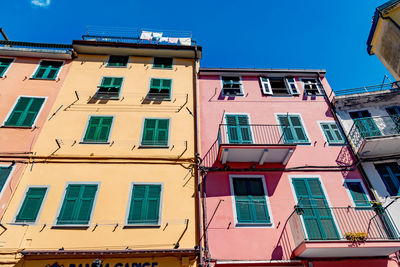 Low angle view of residential building against sky