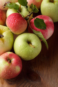 Close-up of apples on table