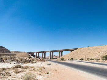 View of sand against clear sky