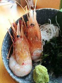 Close-up of sushi in plate