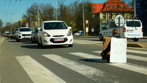 View of cars on road