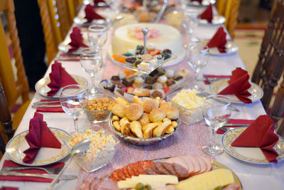 Close-up of food on table