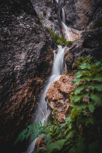 Scenic view of waterfall