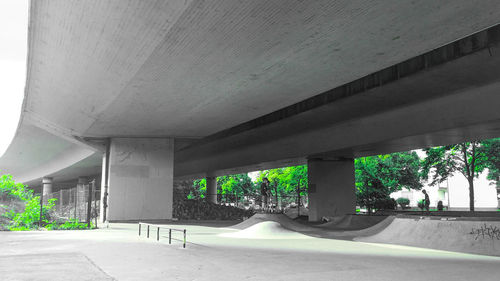 View of elevated road with bridge in background