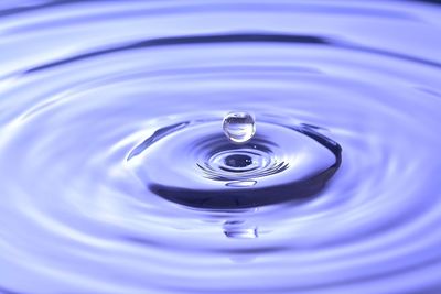 Close-up of drop splashing in water