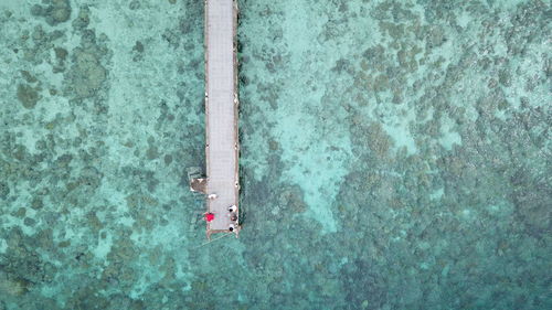 High angle view of swimming pool