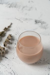 High angle view of tea on table