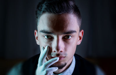 Close-up portrait of a young man