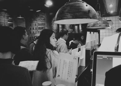 Group of people in shopping mall