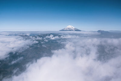 Scenic view of snowcapped mountain against sky