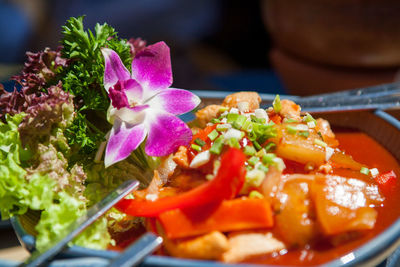 Close-up of salad in plate